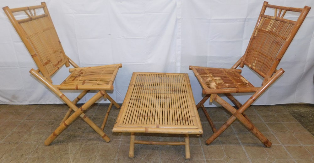 Three Bamboo Folding Chairs - 3