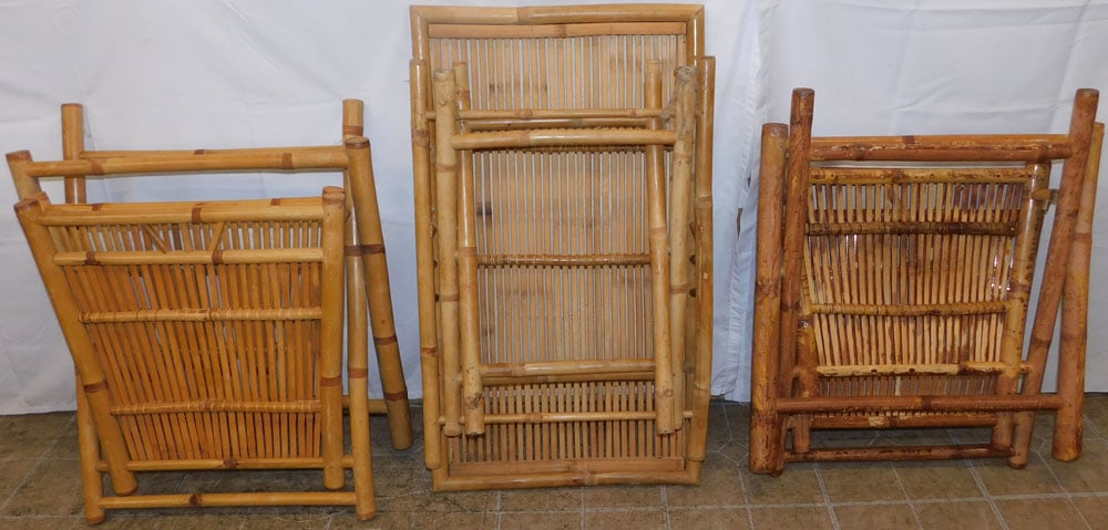 Three Bamboo Folding Chairs - 4