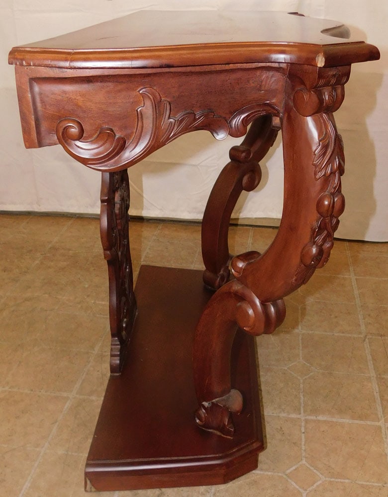 Carved Mahogany Console - 3