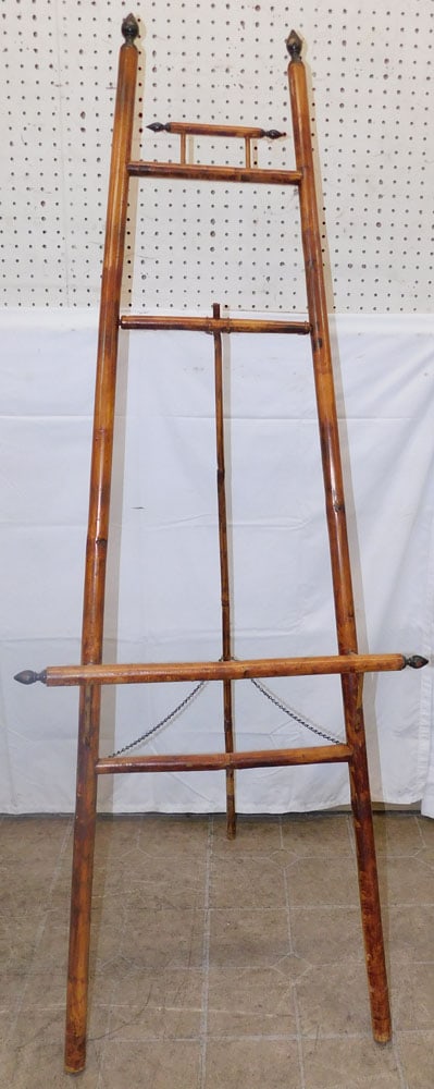 Bamboo Easel: Bamboo Easel. 42 1/4" H 23" W ALL DESCRIPTIONS AND ANY CONDITION STATEMENT GIVEN BY LANGSTON AUCTION GALLERY ARE STRICTLY OPINIONS AND LANGSTON'S SHALL HAVE NO RESPONSIBILITY FOR ERRORS OR OMISSIONS.
