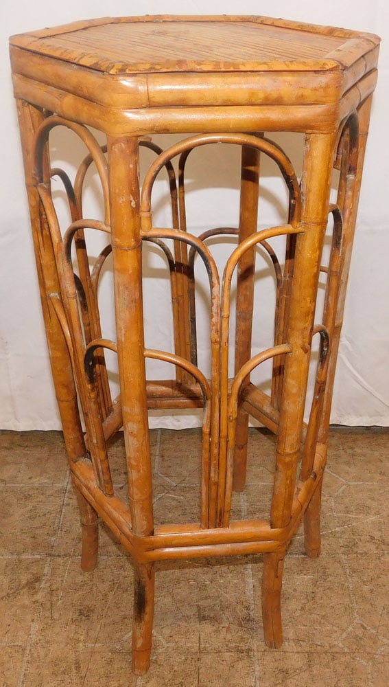 Bamboo Stand: Bamboo Stand . 29 3/4" H 13 1/2" Dia. ALL DESCRIPTIONS AND ANY CONDITION STATEMENT GIVEN BY LANGSTON AUCTION GALLERY ARE STRICTLY OPINIONS AND LANGSTON'S SHALL HAVE NO RESPONSIBILITY FOR ERRORS OR