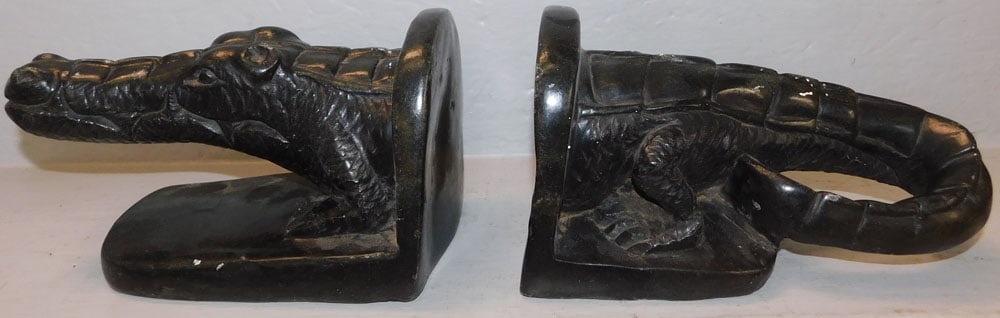 Carved Stone Crocodile Form Bookends (1 of 4)