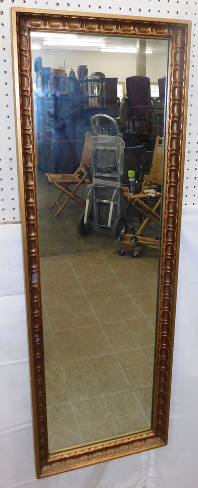 Painted Frame Mirror: Painted Frame Mirror . 50 3/4" x 16 3/4" ALL DESCRIPTIONS AND ANY CONDITION STATEMENT GIVEN BY LANGSTON AUCTION GALLERY ARE STRICTLY OPINIONS AND LANGSTON'S SHALL HAVE NO RESPONSIBILITY FOR ERRORS OR