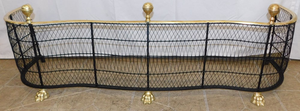 Brass & Wire Fireplace Fender (1 of 7)
