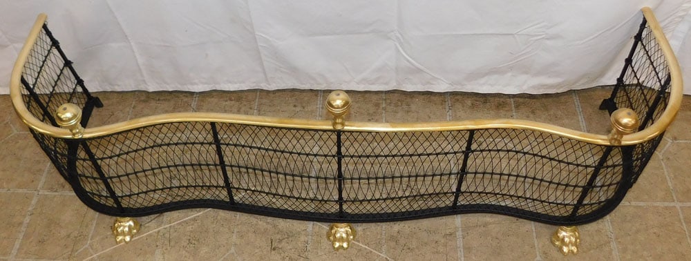 Brass & Wire Fireplace Fender - 2