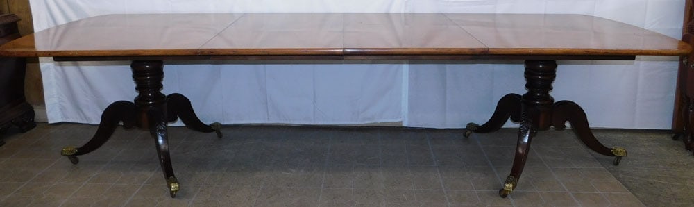 Mahogany Two Pedestal Dining Table with Two Leaves by Henredon (1 of 11)