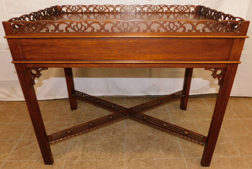Mahogany Tea Table with Gallery Top (1 of 4)