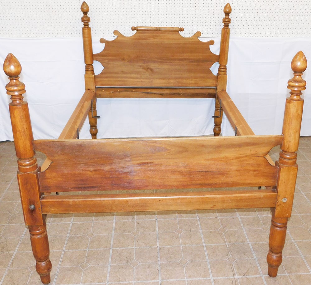 19th Century Cherry Full Size Bed with Rails (1 of 5)
