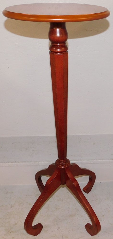 Cherry Fern Stand by Bombay: Cherry Fern Stand by Bombay. 34 3/4" H 16 1/2" Dia. ALL DESCRIPTIONS AND ANY CONDITION STATEMENT GIVEN BY LANGSTON AUCTION GALLERY ARE STRICTLY OPINIONS AND LANGSTON'S SHALL HAVE NO RESPONSIBILITY