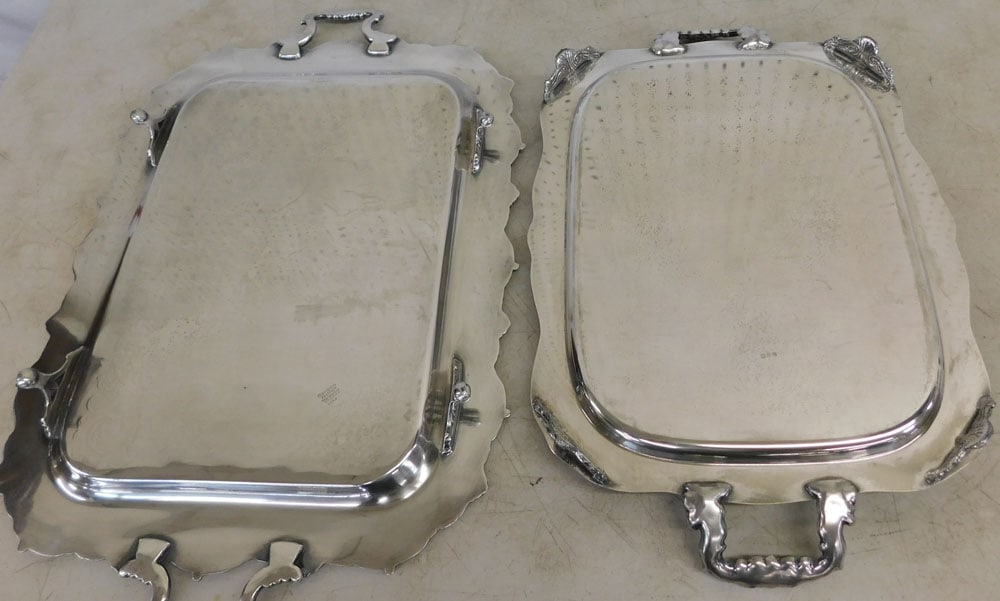 Two Silverplated Serving Trays - 9