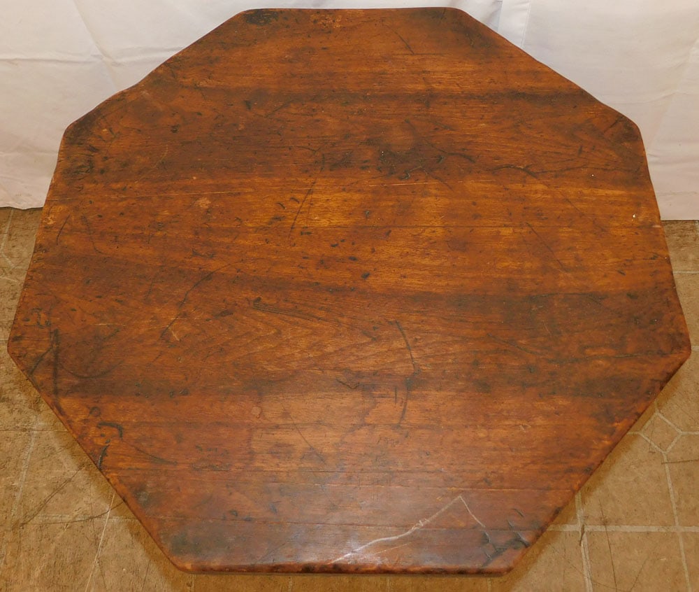 Antique Walnut Octagonal Shaped Tea Table - 2