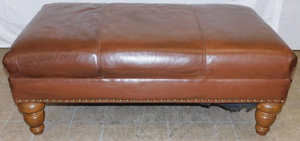 Leather Upholstered Ottoman (1 of 3)