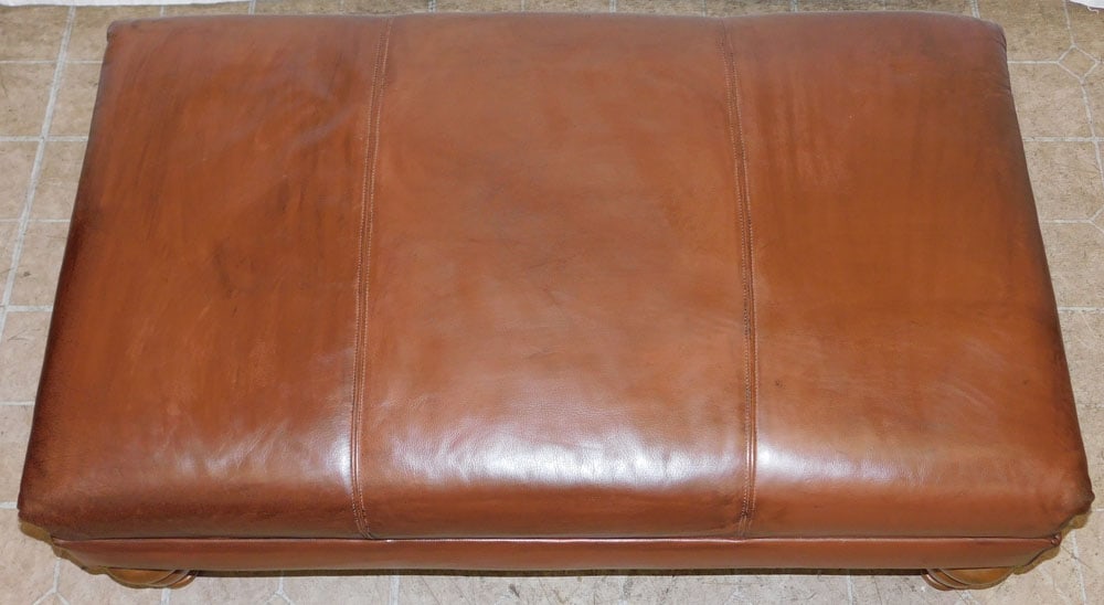 Leather Upholstered Ottoman - 2