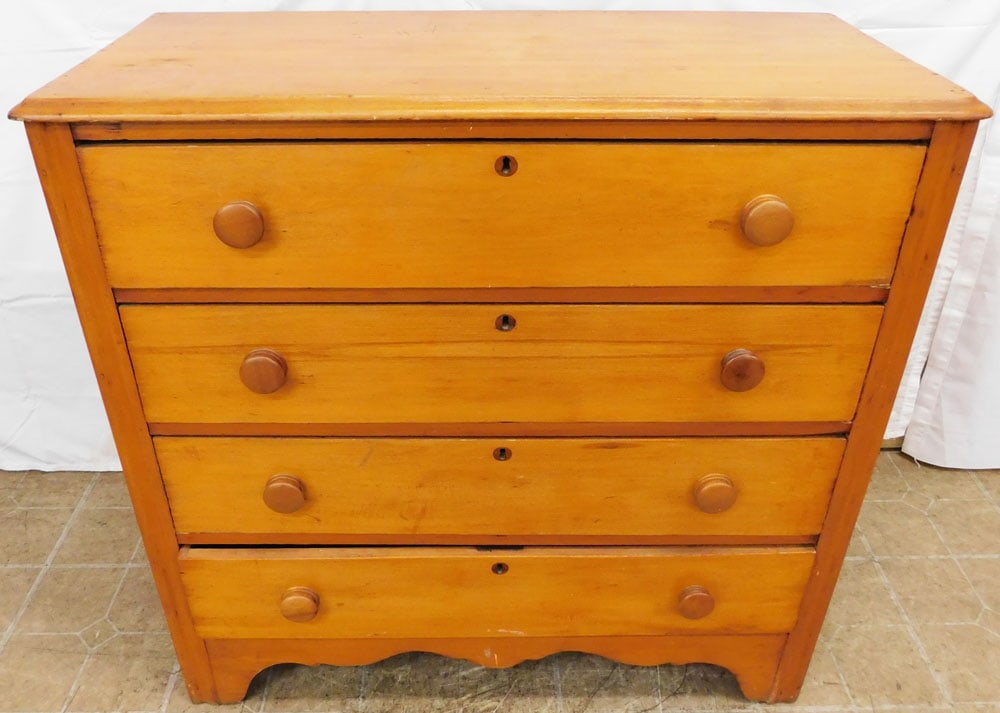 Antique Cherry Four Drawer Cottage Chest (1 of 6)