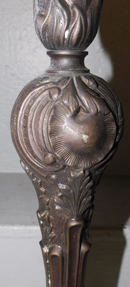 Ornate Cast Bronze Candlestick  - 5