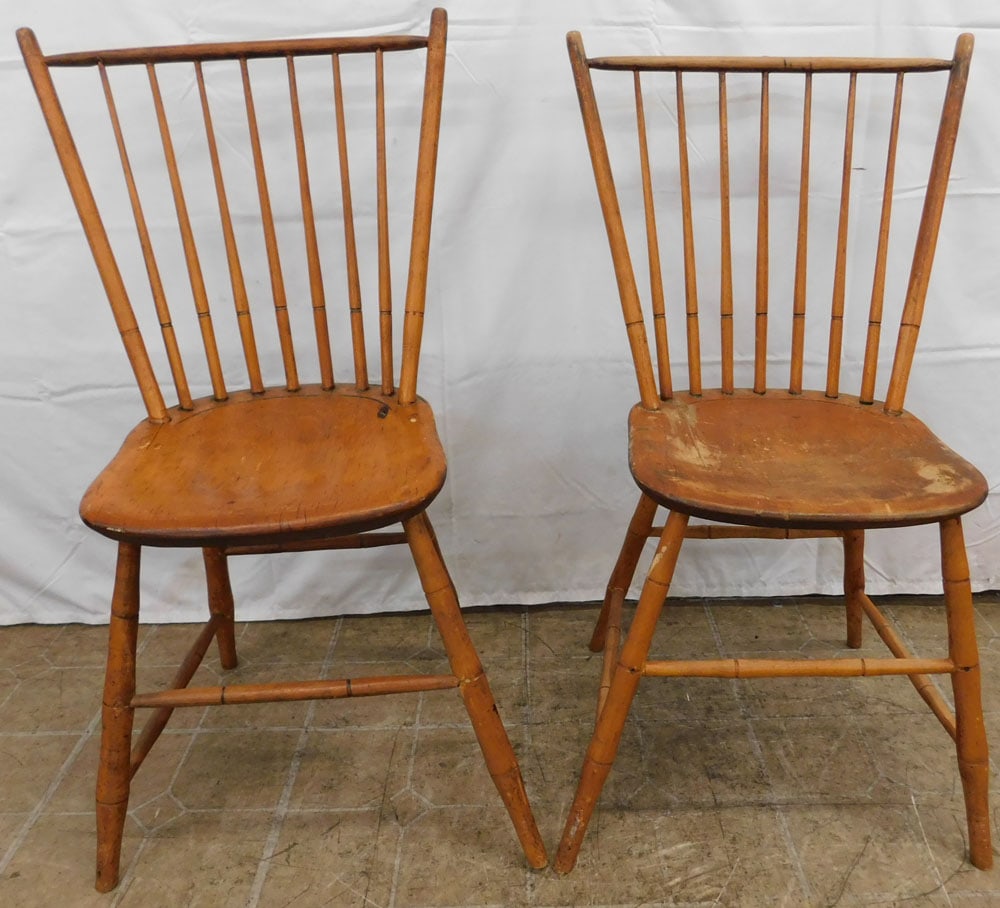 Pair of Antique Bamboo Turned Windsor Side Chairs (1 of 5)