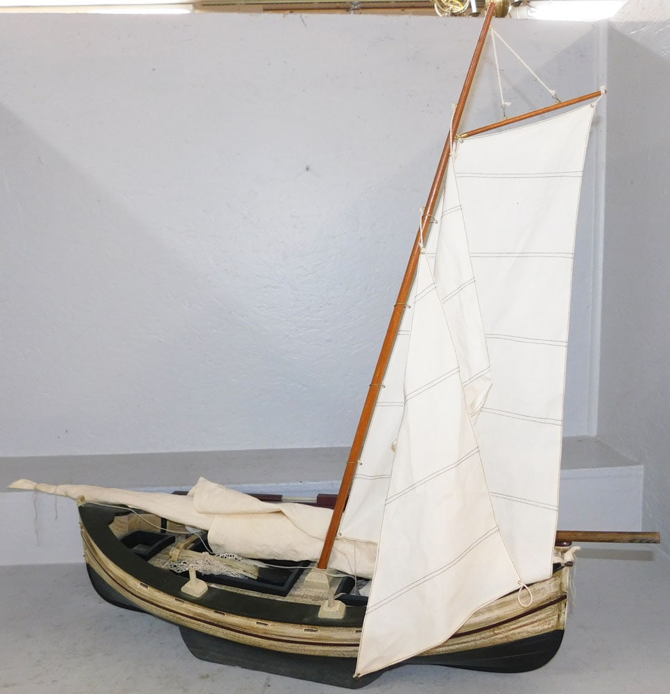 Painted Wood Sailboat Model (1 of 8)