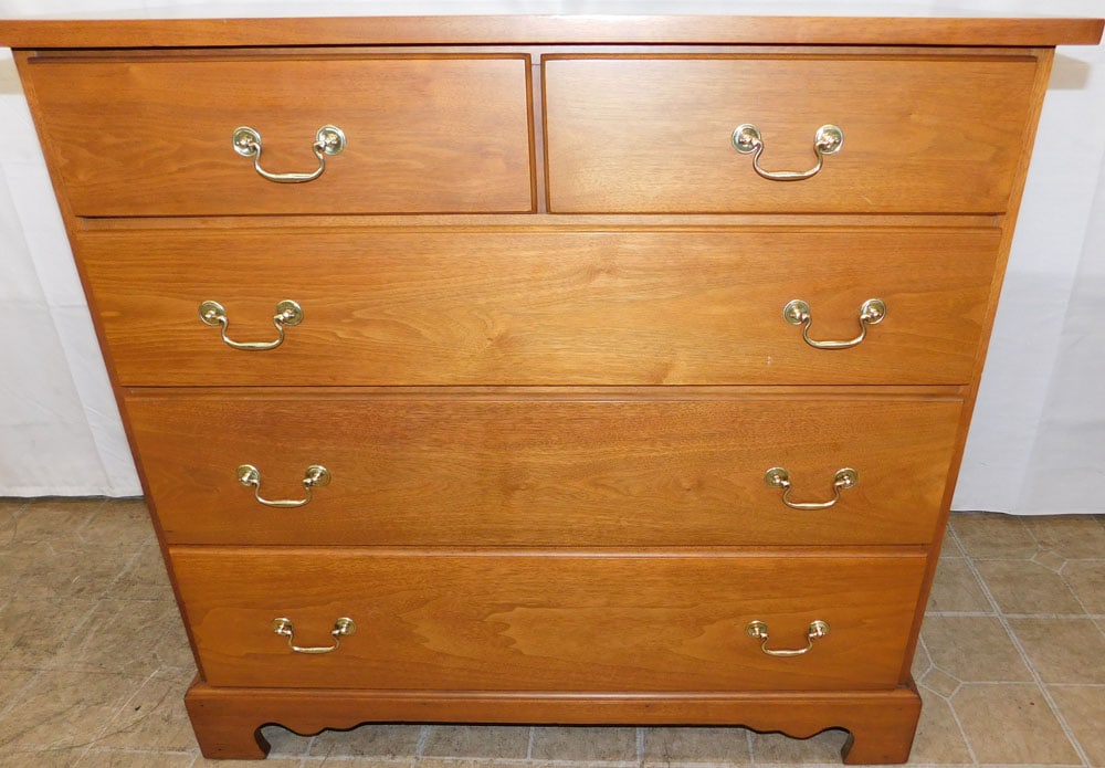 Walnut Two Over Three Drawer Chest (1 of 7)