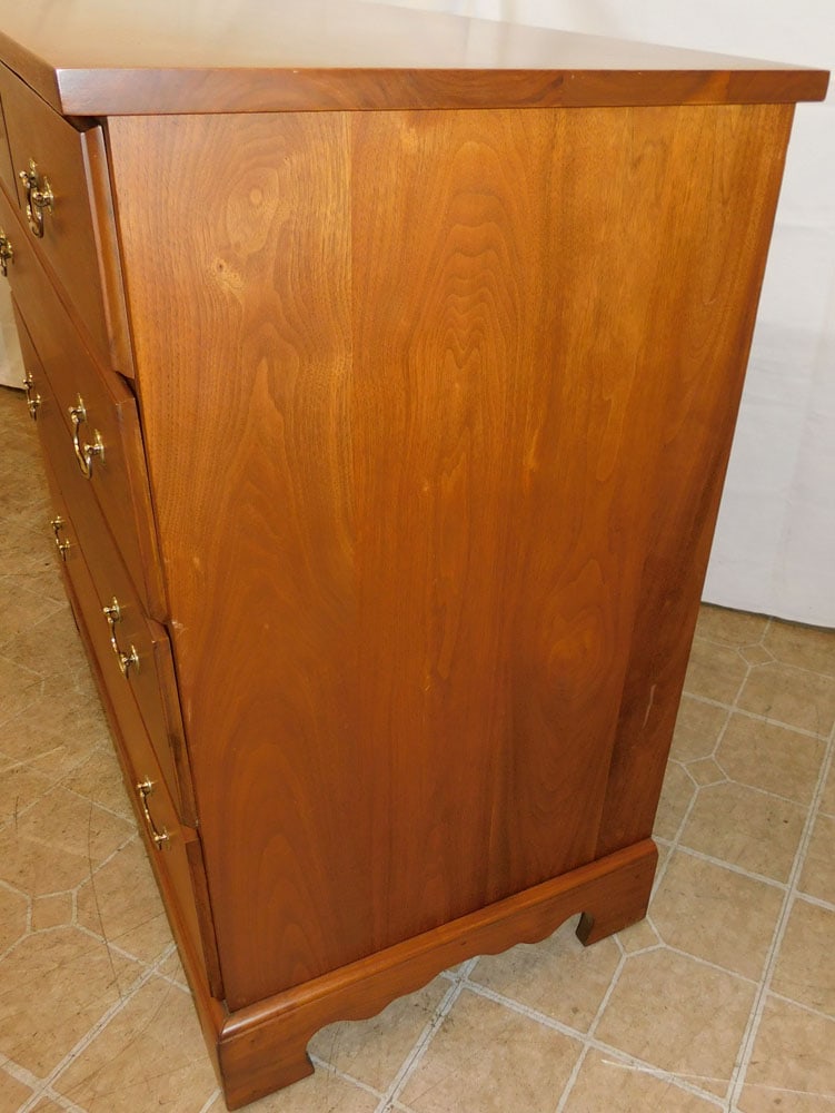 Walnut Two Over Three Drawer Chest - 4