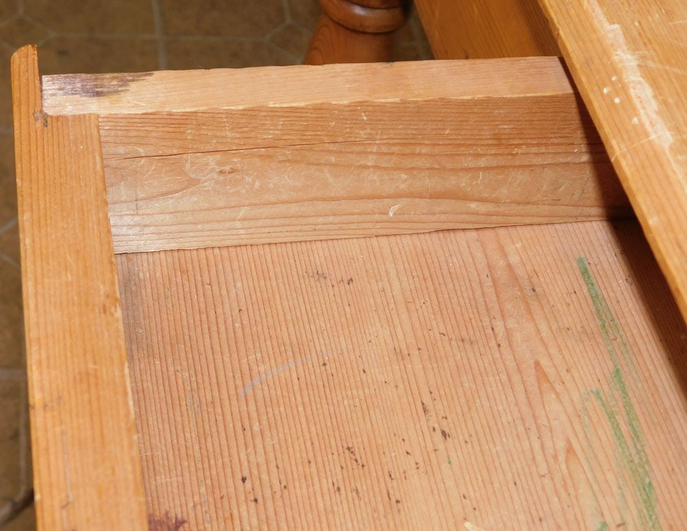 Antique Pine One Drawer Console - 4