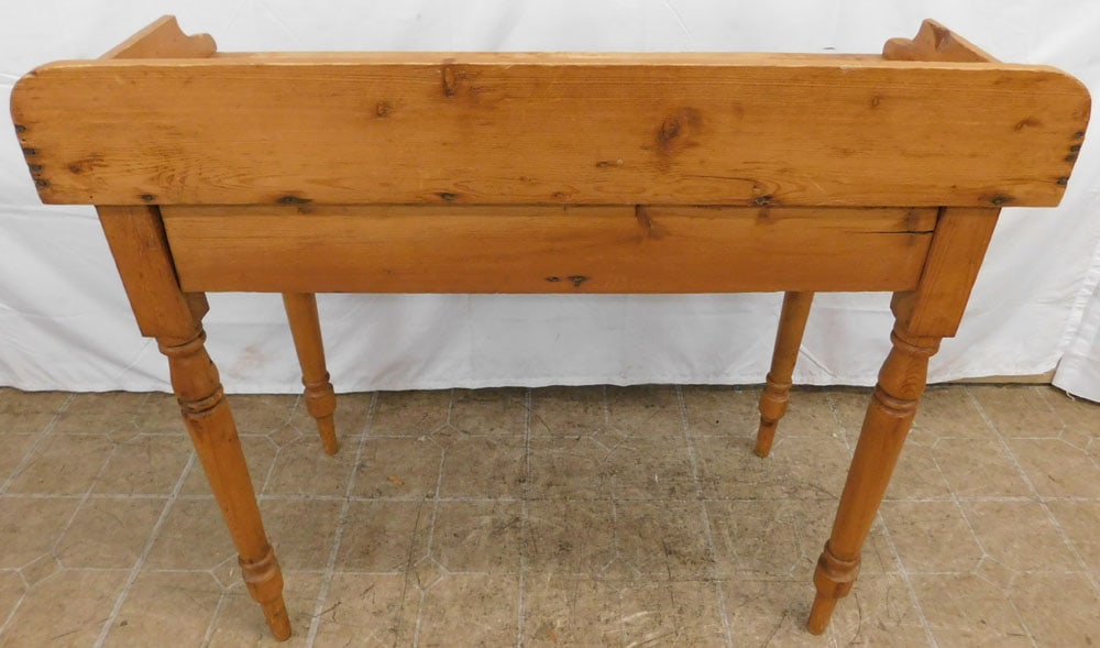 Antique Pine One Drawer Console - 6