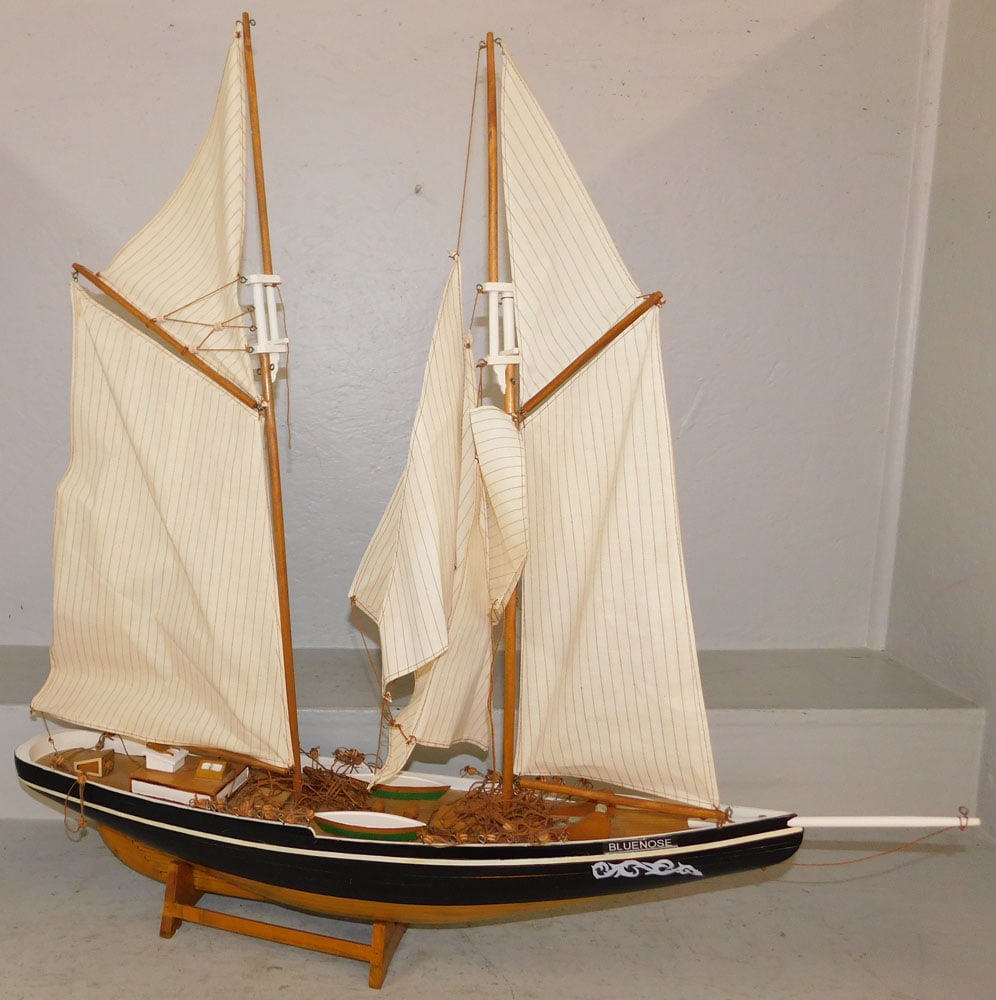 Painted Wood Sailboat Model (1 of 10)