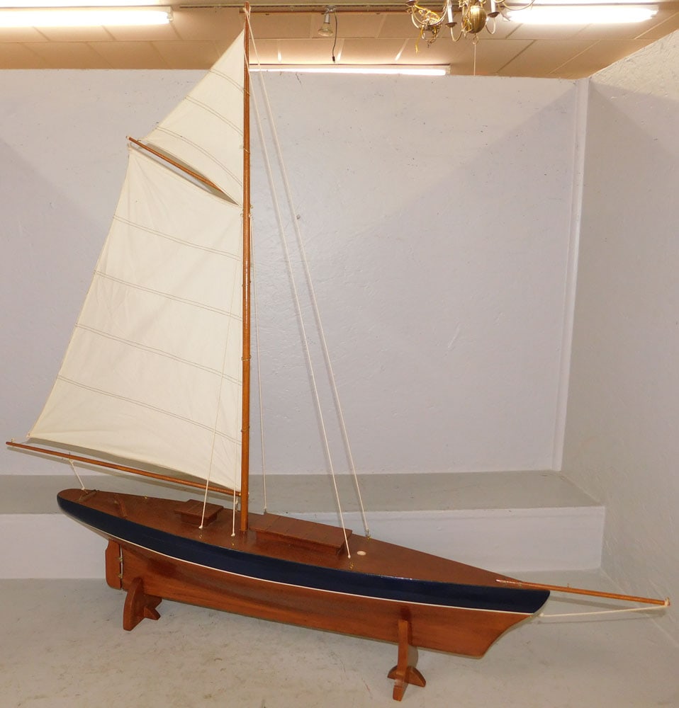 Painted Wood Sailboat Model (1 of 6)