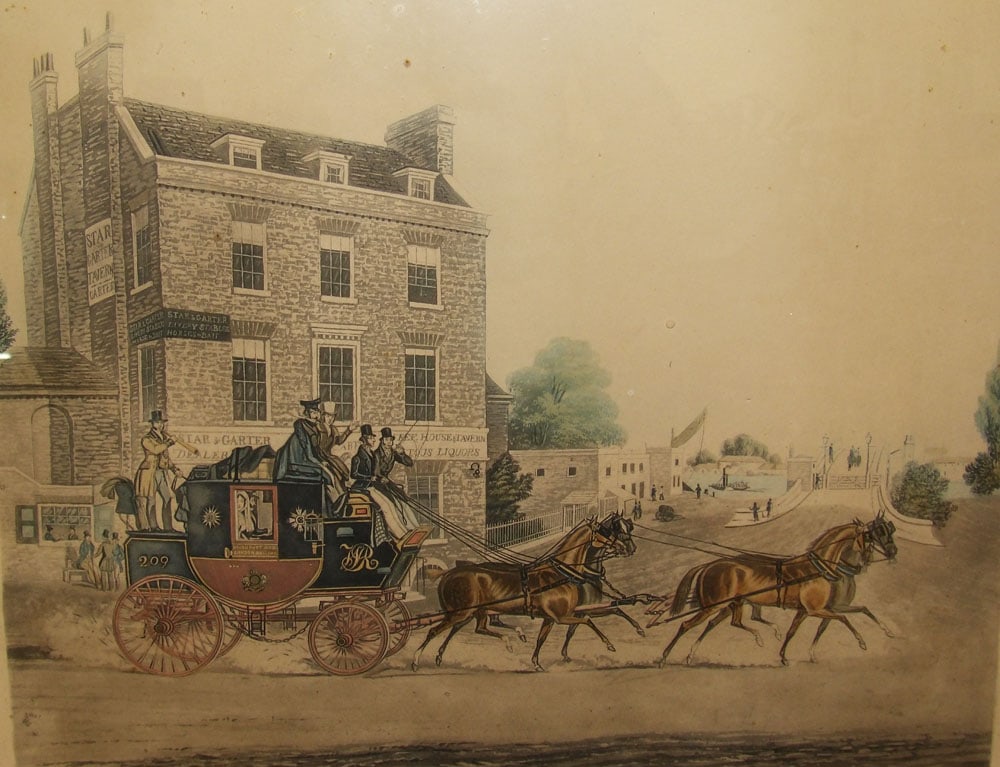 Framed Colored Engraving Entitled Quicksilver Royal-Mail - 2