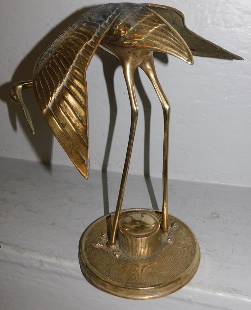 Brass Heron Figure - 2