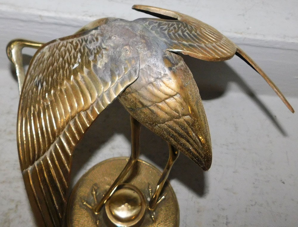 Brass Heron Figure - 5