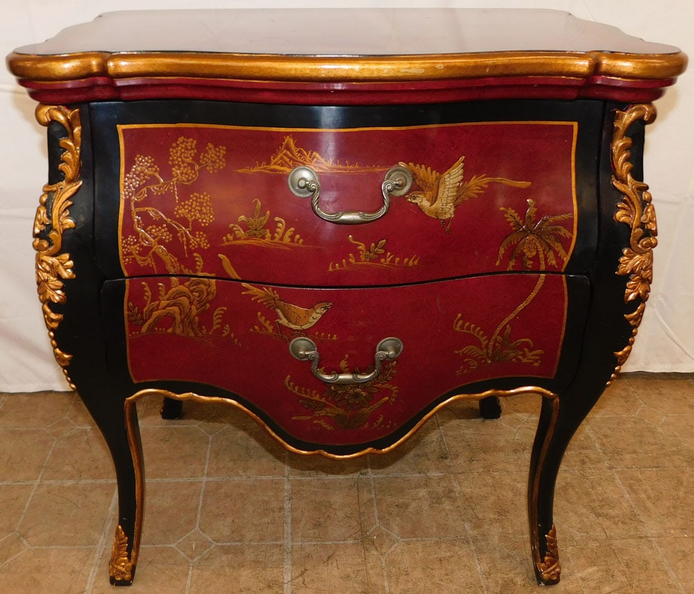 Painted Oriental Two Drawer Commode (1 of 5)