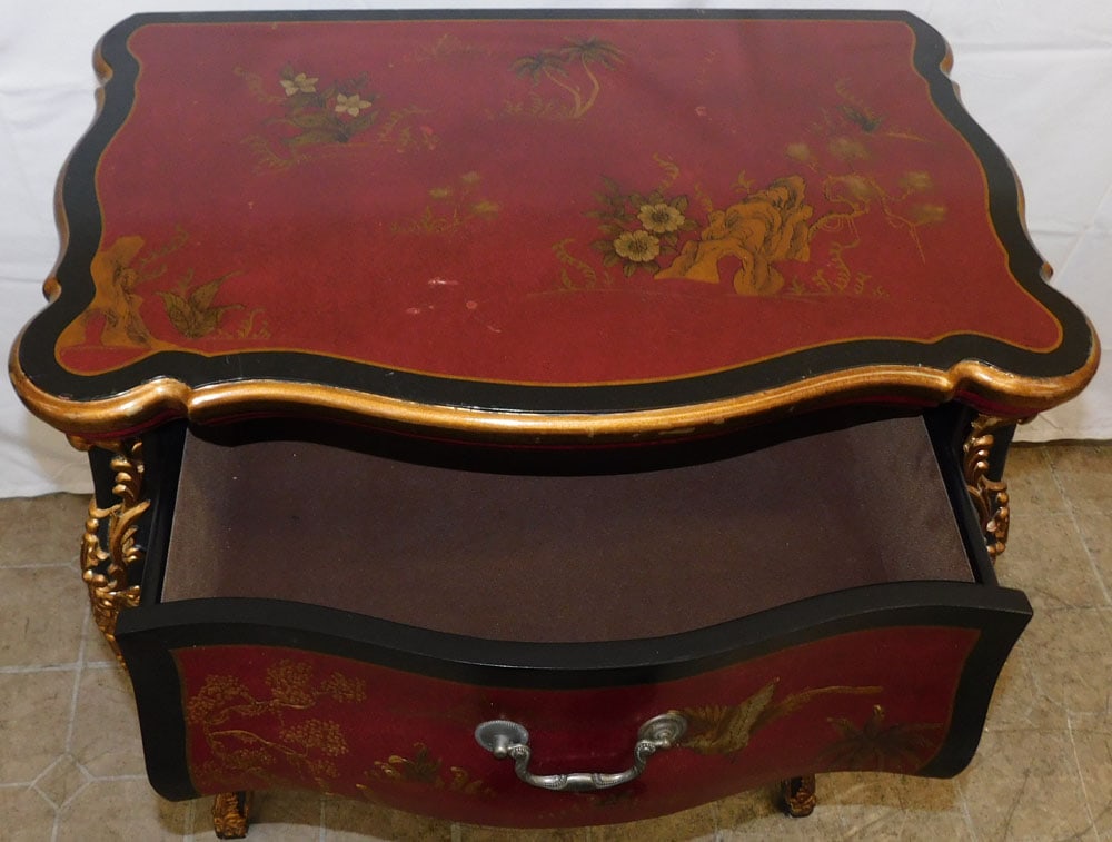 Painted Oriental Two Drawer Commode - 4