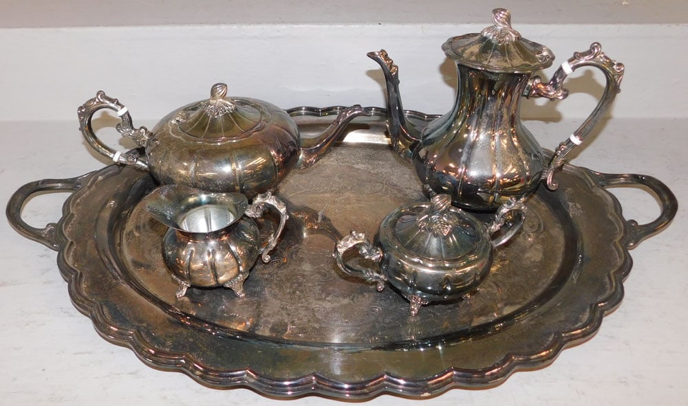 Five Piece Silverplated Tea Service by Rogers (1 of 6)