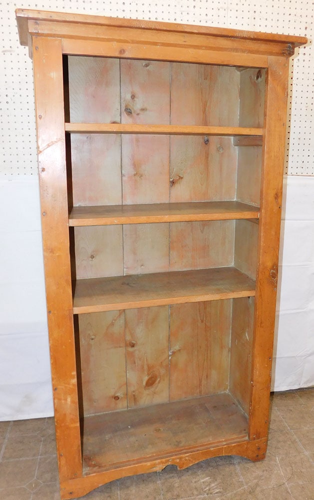 Antique Pine Open Bookshelf - 2