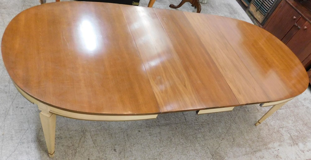 Oval Cherry Painted Dining Room Table with Three Leaves by Drexel (1 of 8)