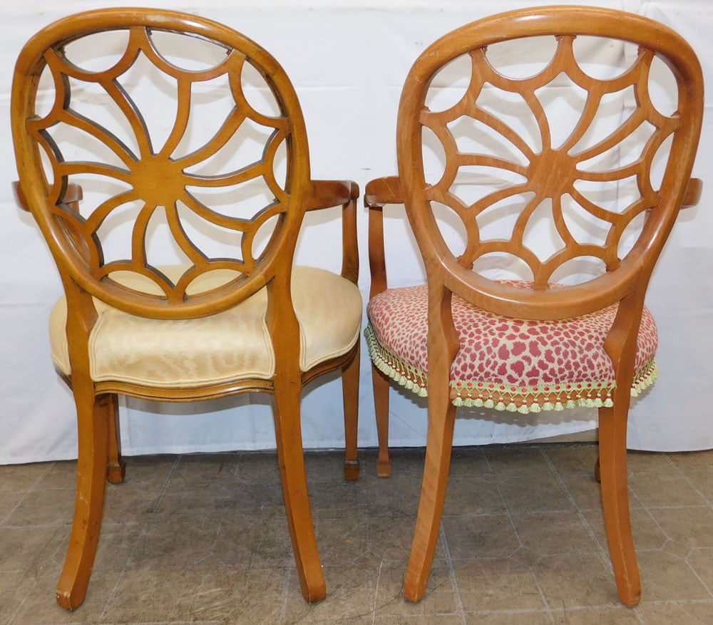 Two Cherry Webb Back Arm Chairs - 5