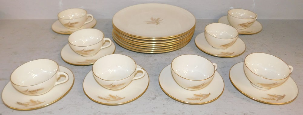 Twenty Four Pieces of Lenox China, "Wheat": Twenty Four Pieces of Lenox China, "Wheat". Up to 10 1/2" Dia. ALL DESCRIPTIONS AND ANY CONDITION STATEMENT GIVEN BY LANGSTON AUCTION GALLERY ARE STRICTLY OPINIONS AND LANGSTON'S SHALL HAVE NO