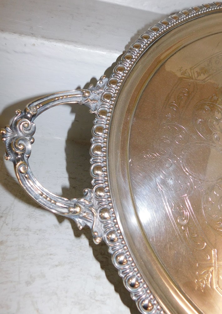 Oval Silverplated Serving Tray - 2