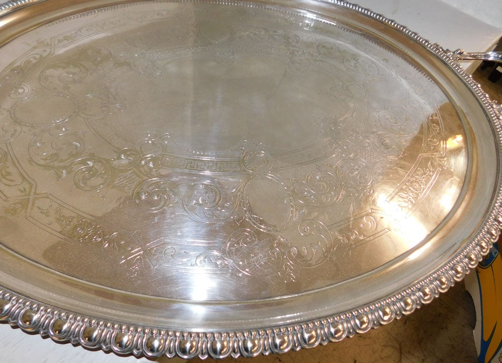 Oval Silverplated Serving Tray - 3