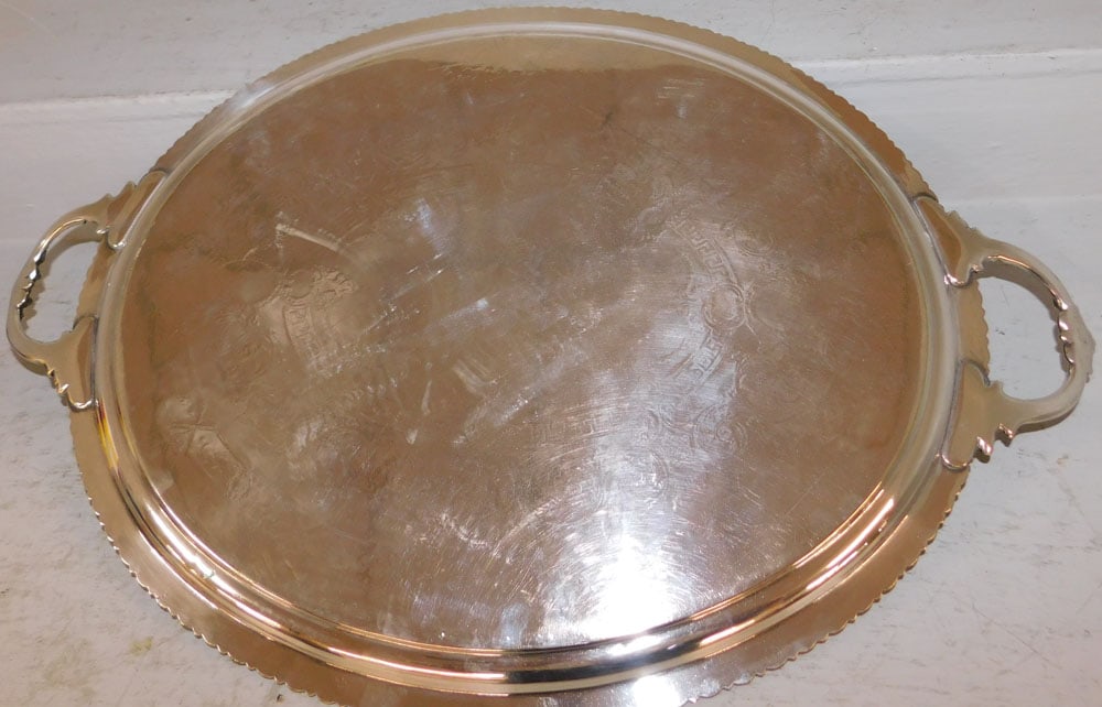 Oval Silverplated Serving Tray - 4