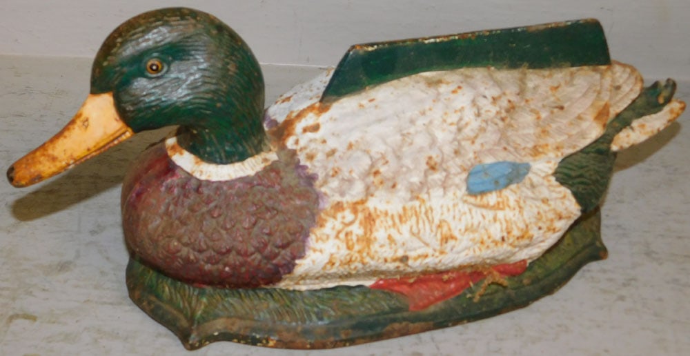 Painted Cast Iron Mallard Duck Form Boot Scraper (1 of 4)