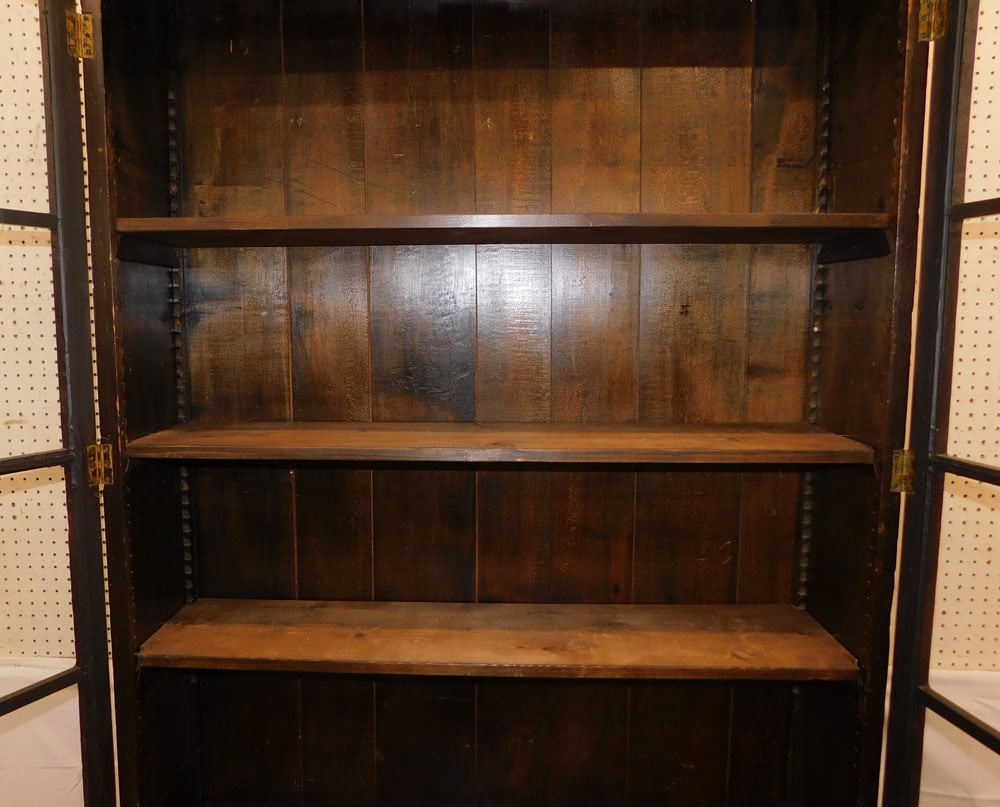 Antique Two Piece Painted Pine Step Back Cupboard  - 3