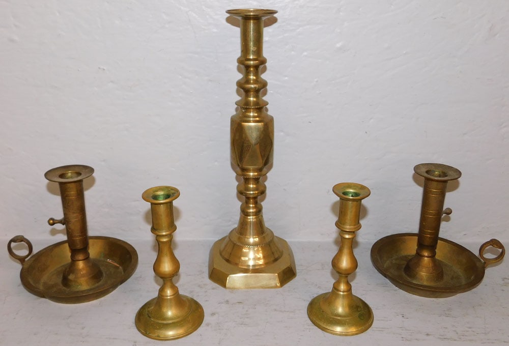 Lot of Brass Candlesticks (1 of 6)
