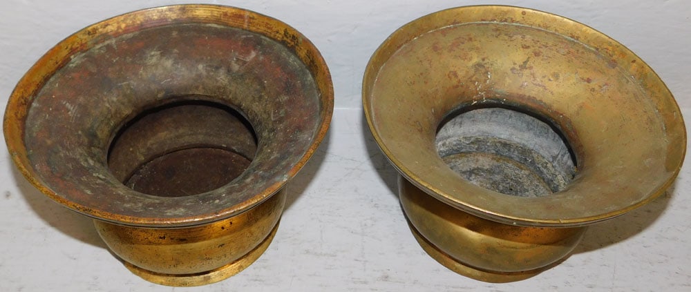 Two Antique Brass Cuspidors - 2