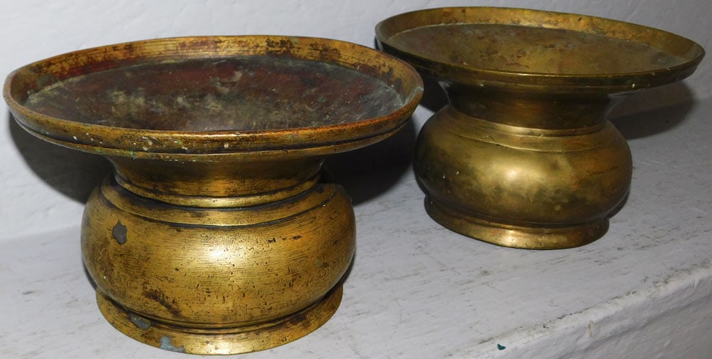 Two Antique Brass Cuspidors - 3