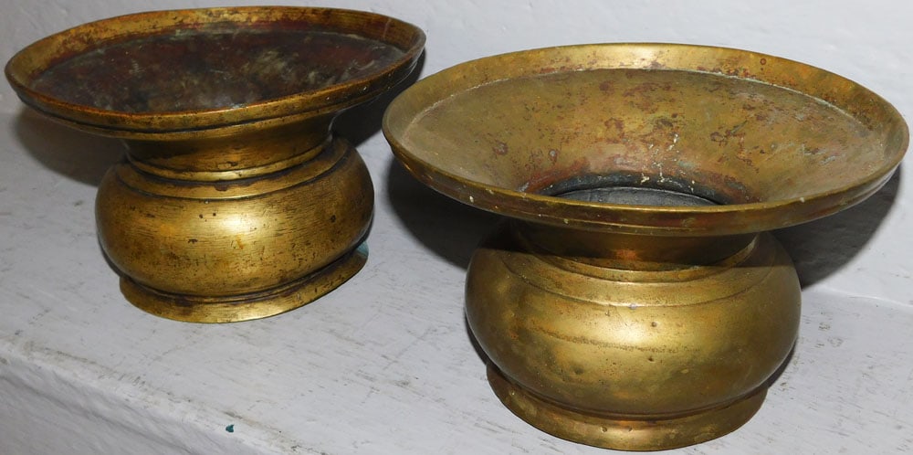 Two Antique Brass Cuspidors - 4