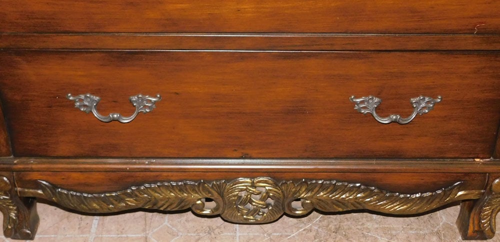 Painted Two Over Two Drawer Marble Top Commode - 3