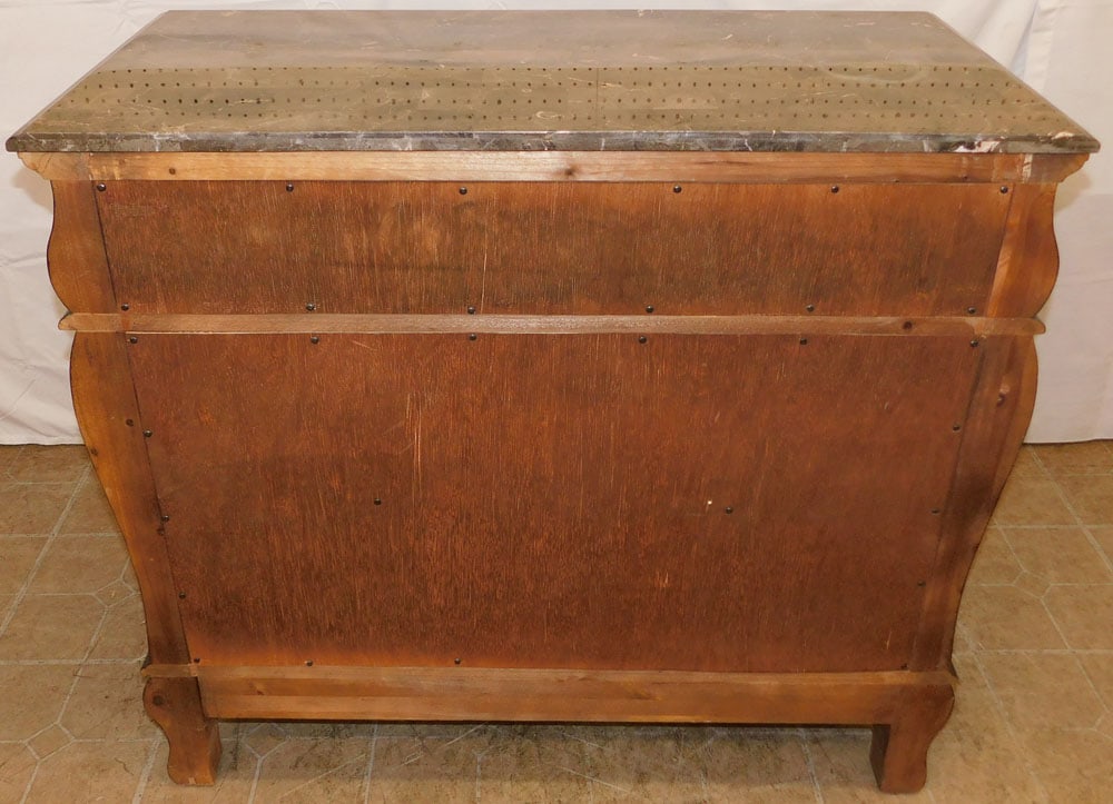 Painted Two Over Two Drawer Marble Top Commode - 7