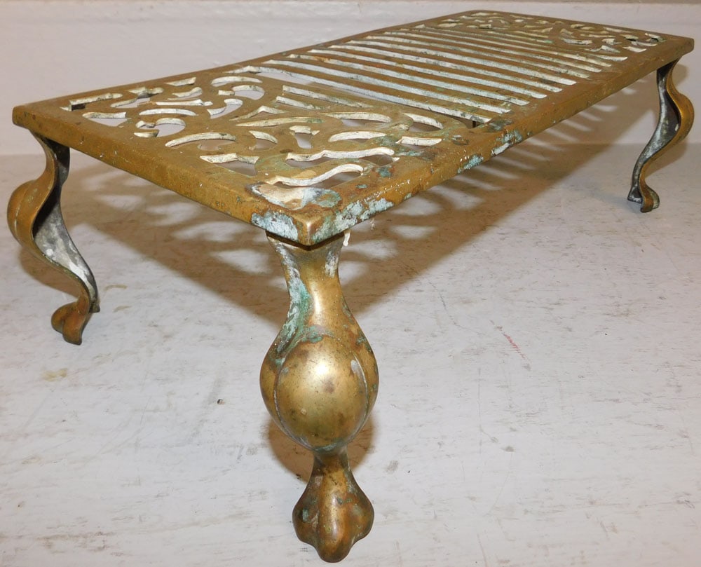 Antique Brass Trivet - 3