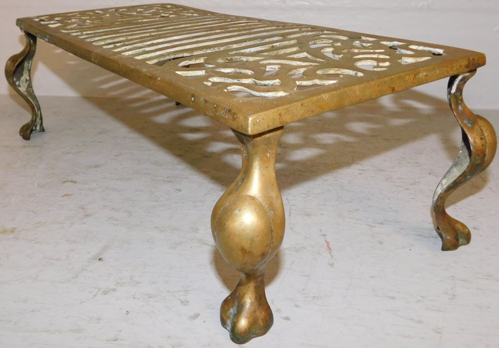 Antique Brass Trivet - 4